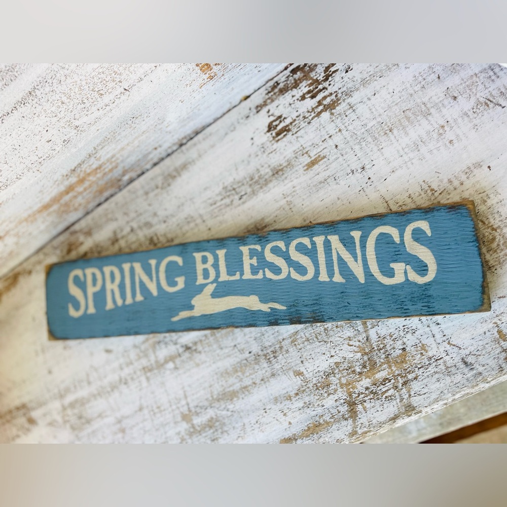 *Spring Blessings Sign, Blue - Picture 10 of 11